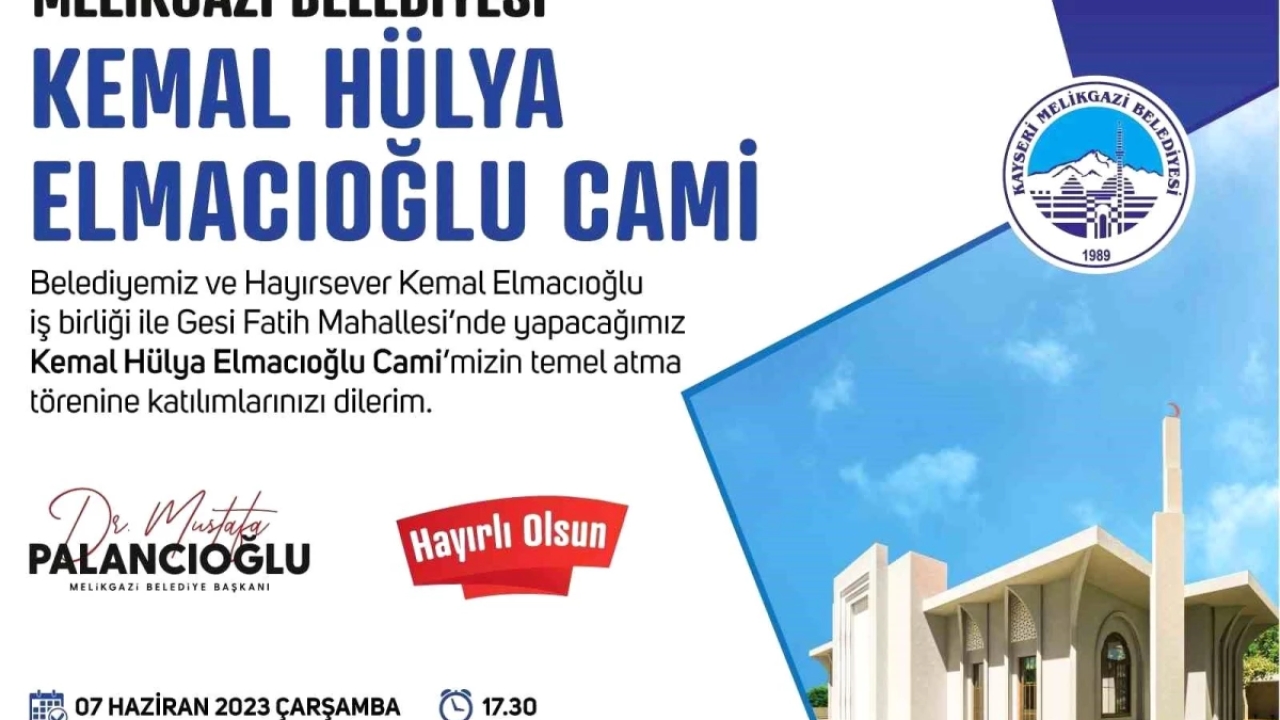 Melikgazi Belediyesi ve Hayırsever Kemal Elmacıoğlu, Gesi Fatih Mahallesinde Cami Temeli Atacak