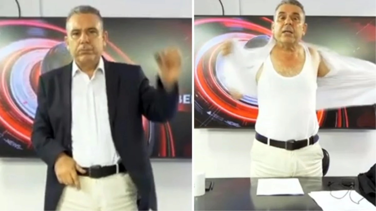 Ana Haber sunucusu sesini duyurmak için canlı yayında bir anda soyunmaya başladı