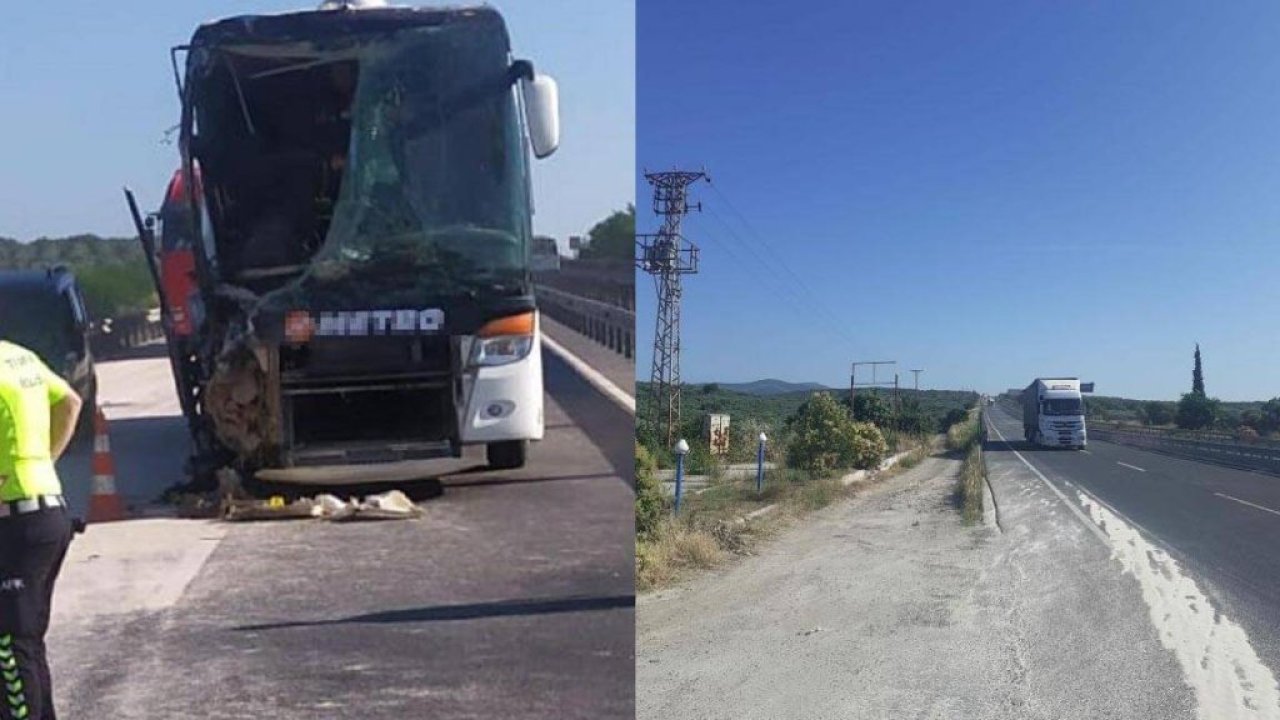 Akhisar'da yolcu otobüsü TIR'a çarptı; 14 yaralı