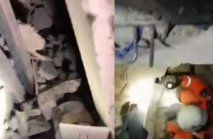 Elazığ depreminde Azize’nin kurtarılma anına ait görüntüler!