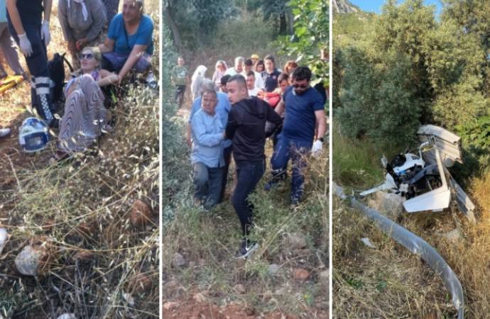 Cayrokopter tarlaya acil iniş yaptı, pilot ve Mustafa Sandal’ın eşi yaralandı