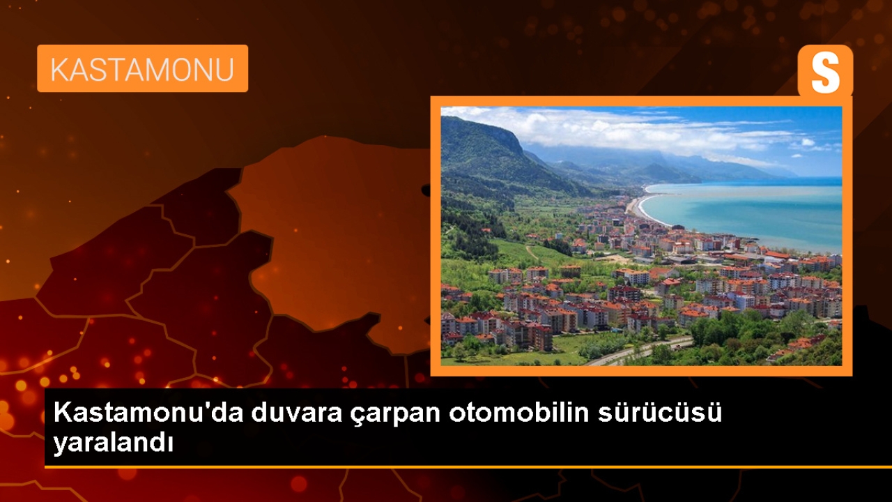 Kastamonu'da duvara çarpan otomobilin sürücüsü yaralandı