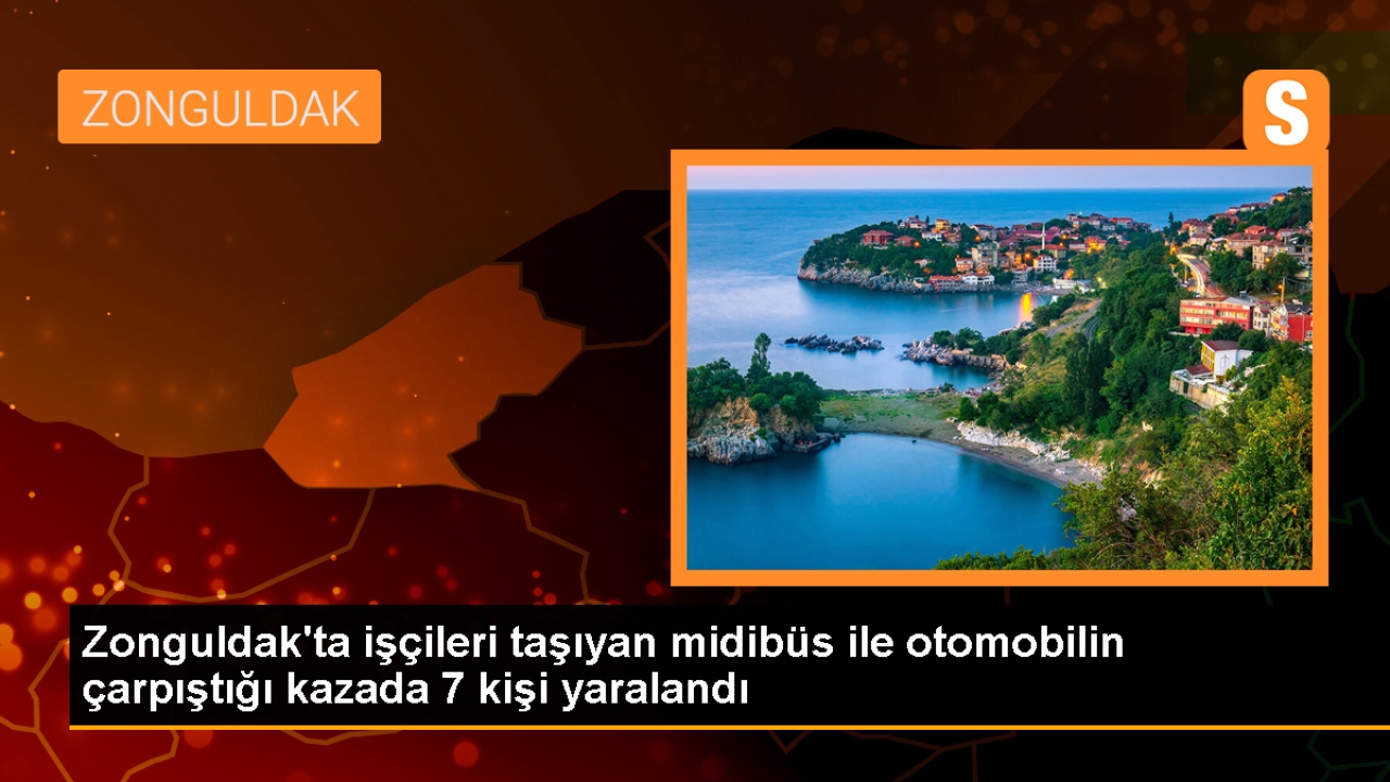 Zonguldak'ta servis ve otomobil çarpıştı: 7 yaralı