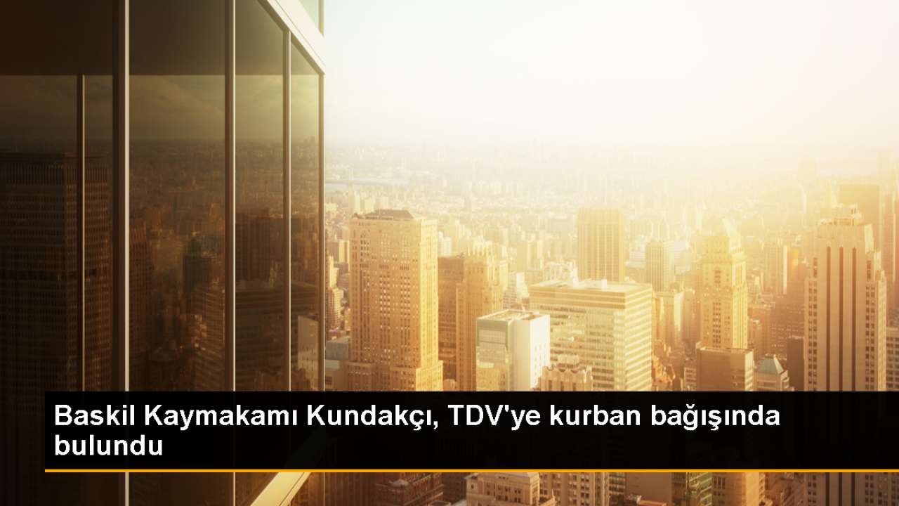 Baskil Kaymakamı TDV'ye Kurban Bağışında Bulundu