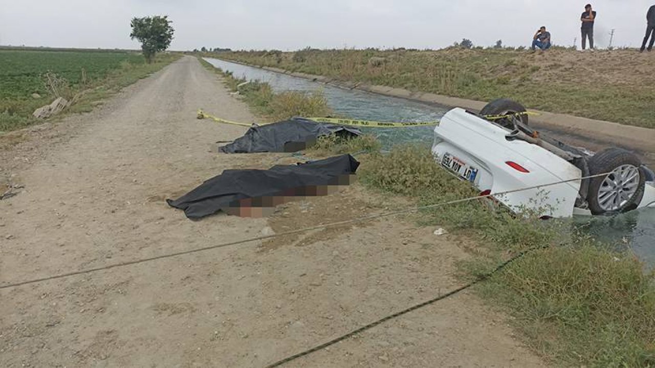 Kurbanlık almaya giden ailenin otomobili kanala uçtu: 3 kişi hayatını kaybetti