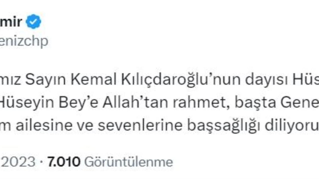 CHP Genel Başkanı Kemal Kılıçdaroğlu'nun Dayısı Hüseyin Gündüz Hayatını Kaybetti