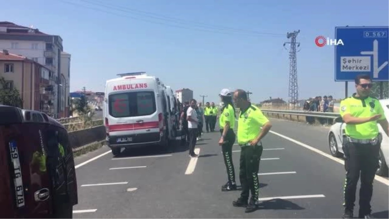 Tekirdağ'da facianın eşiğinden dönüldü: Kazadan 7 kişilik aile hafif yaralı kurtuldu
