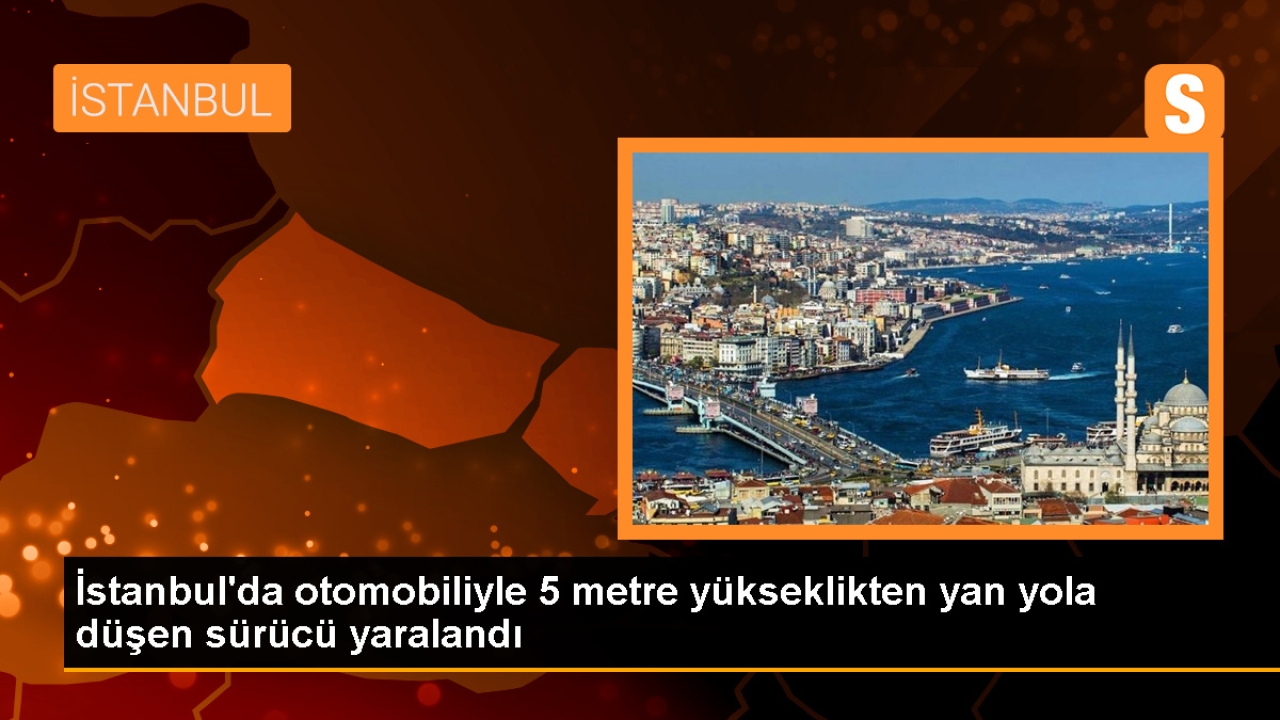 Zeytinburnu'nda Otomobil Yan Yola Düştü: Sürücü Yaralandı