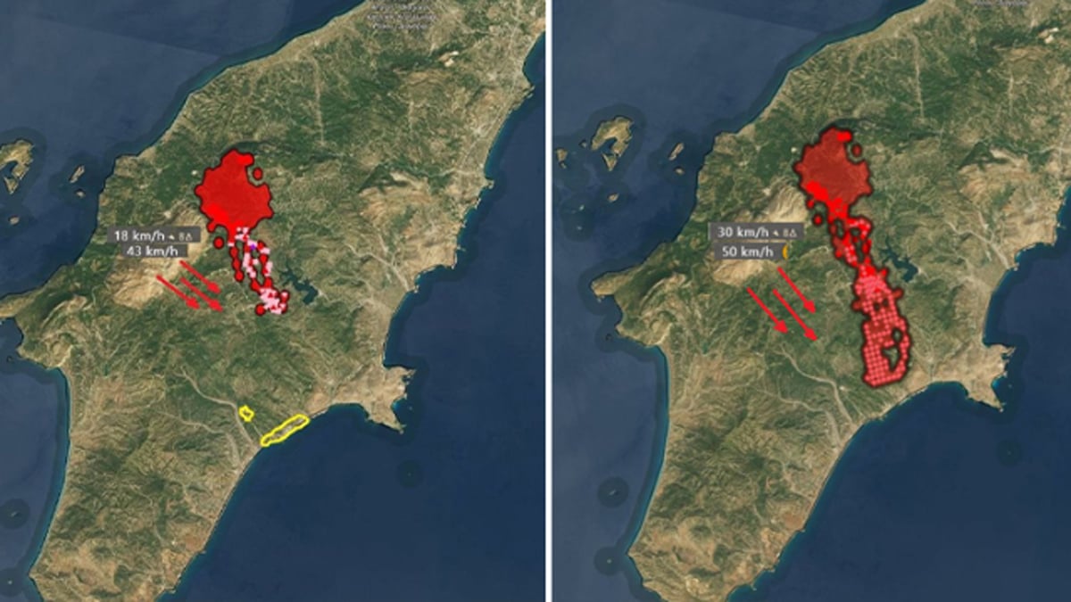 Ada altı gündür yanıyor: Rodos'taki felaket uydu görüntülerinde