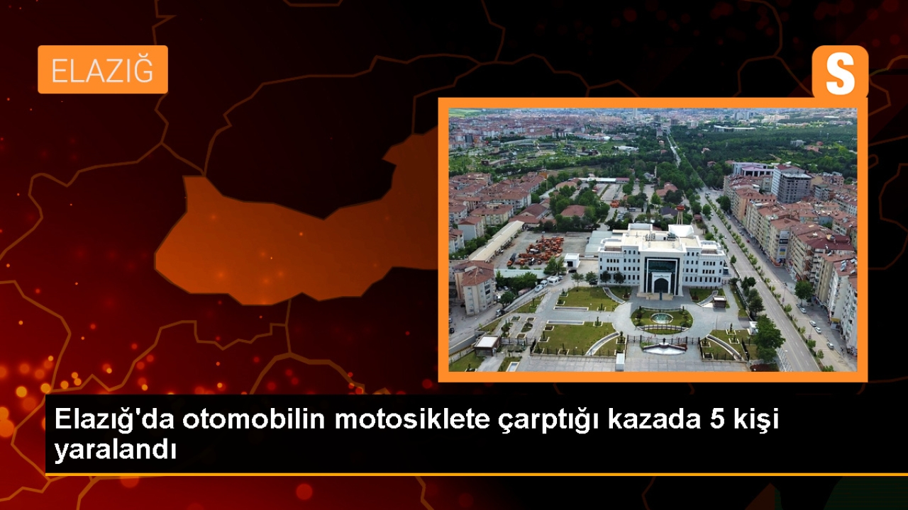Elazığ'da otomobilin motosiklete çarptığı kazada 5 kişi yaralandı