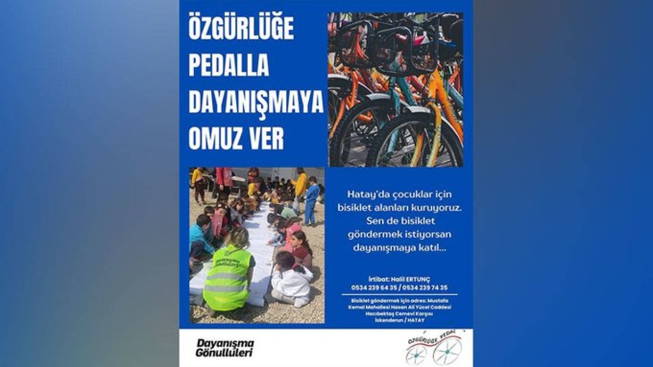 Depremzede çocuklar için bisiklet dayanışması