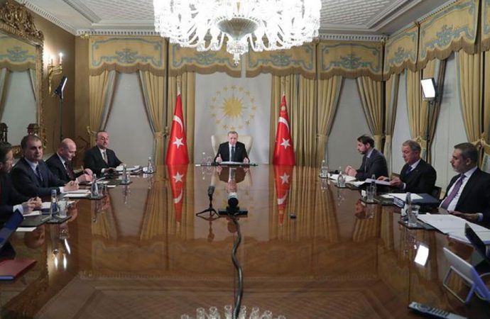 Erdoğan, Macron, Merkel ve Johnson telekonferansla görüştü