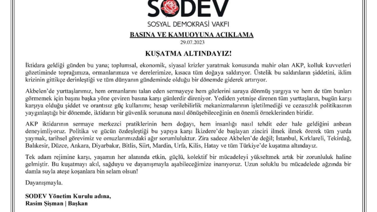 SODEV Başkanı: Ağaç katliamı tüm Türkiye'yi kuşatma altına aldı