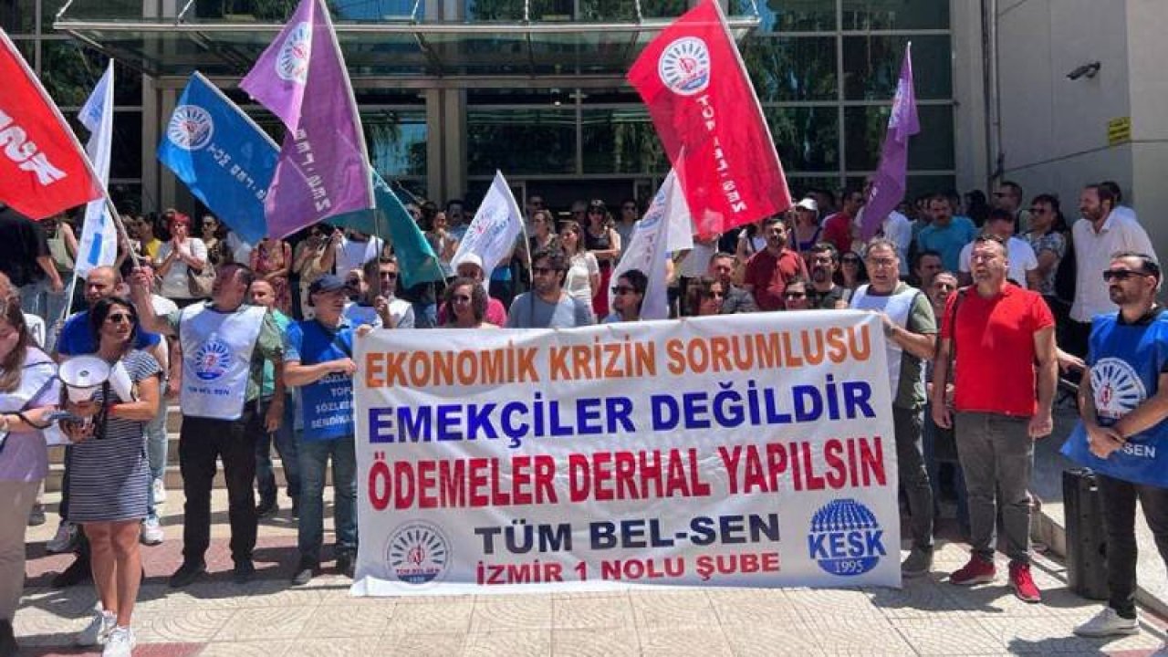 İzmir'de Belediye çalışanları iş bıraktı