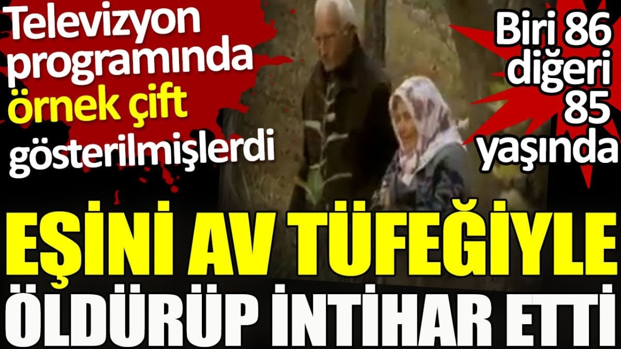 Eşini av tüfeğiyle öldürüp intihar etti