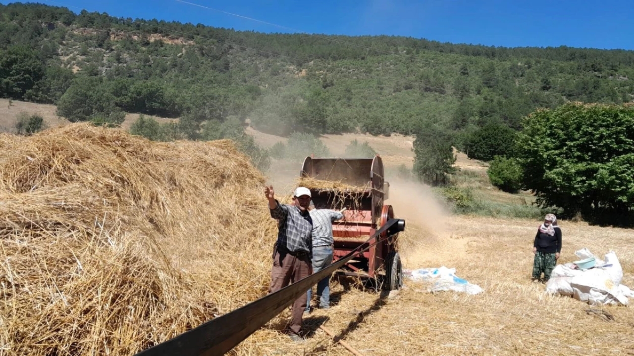 Tavşanlı Kızılçukur Köyünde Harman Kaldırma Çalışmaları