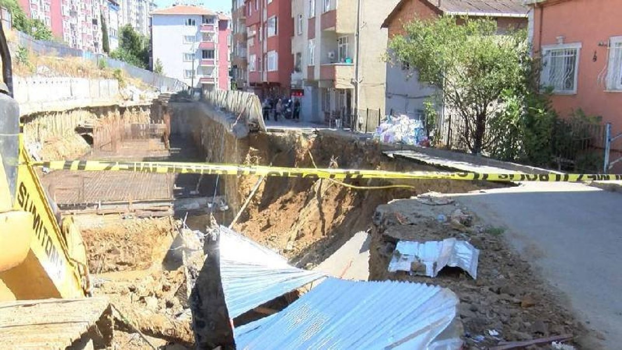 Sarıyer'de çöken yol nedeniyle iki bina mühürlendi