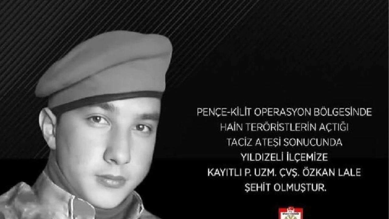 Pençe-Kilit Operasyonu'nda şehit olan Piyade Uzman Çavuş Özkan Lale'nin cenazesi Yıldızeli'nde defnedilecek