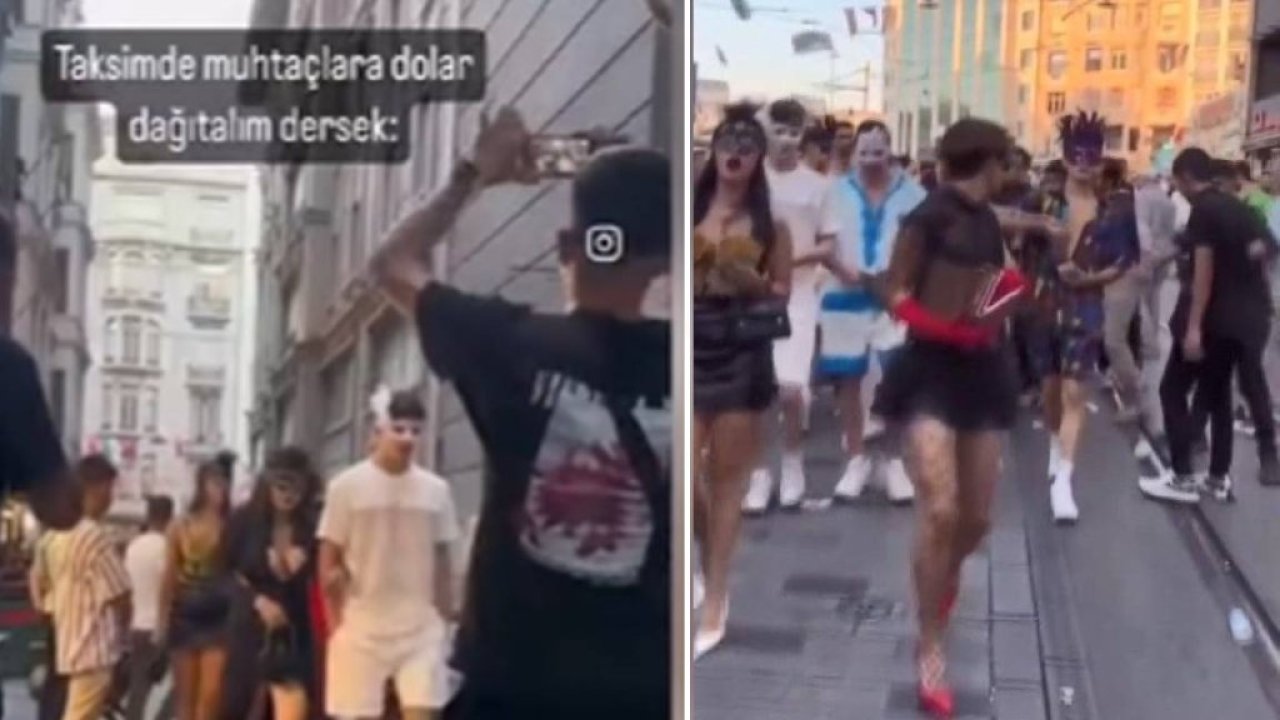 Taksim'de dolar atıp görüntü çeken gruba villada operasyon: 13 gözaltı