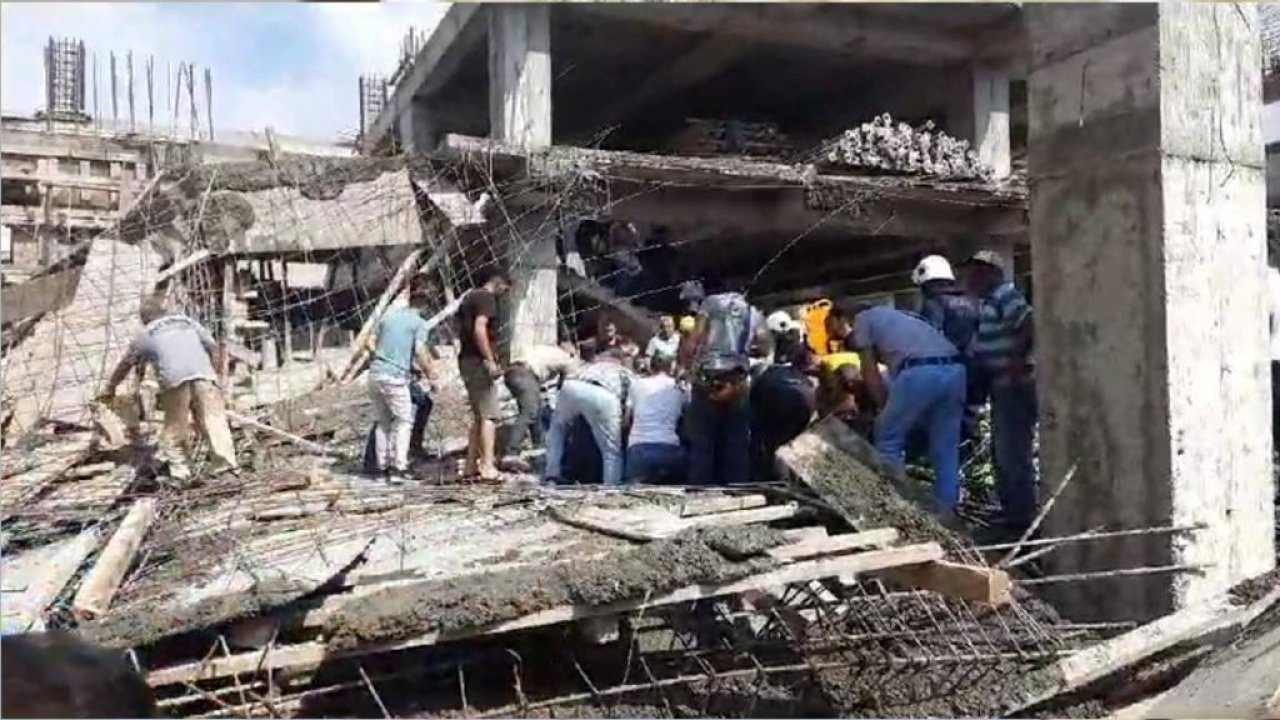 Hatay'da inşaatta çökme: 4 işçi yaralandı