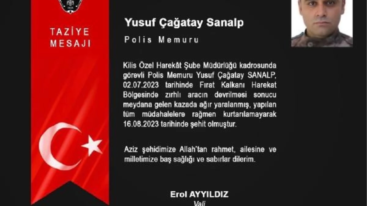 FIRAT Kalkanı Harekatında Şehit Olan Polis Memuru Yusuf Çağatay Sanalp