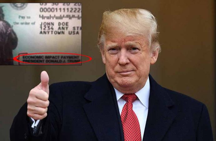 Trump yardım çekine adını yazdırdı