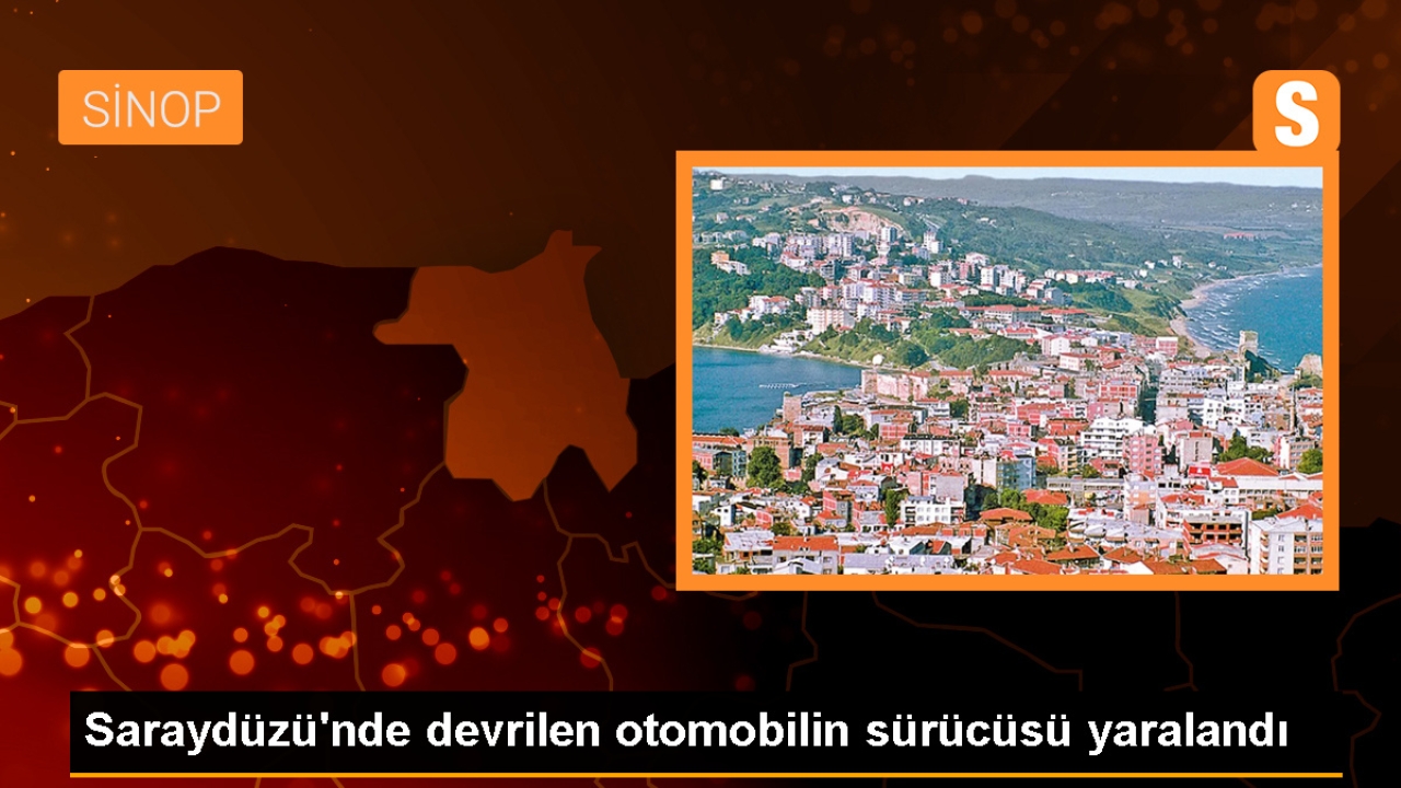 Saraydüzü'nde devrilen otomobilin sürücüsü yaralandı