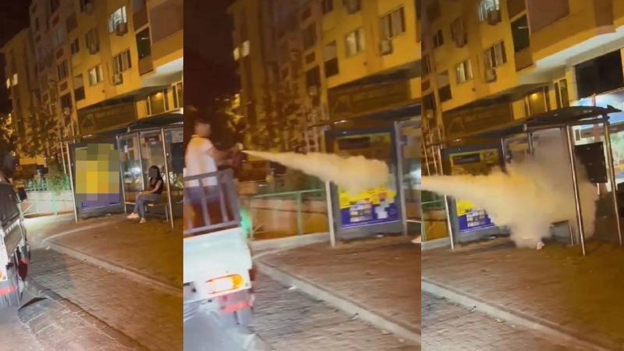 Durakta oturan trans kadına yangın söndürme tüpüyle gaz sıkan 7 kişi gözaltında