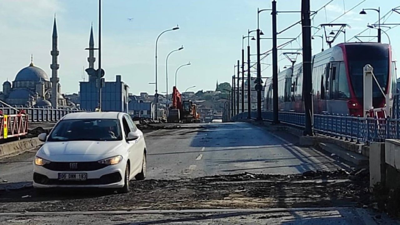 Galata Köprüsü'nde çalışmaların ilk etabı bitti: Karaköy-Eminönü yönü trafiğe açıldı, Eminönü-Karaköy yönü kap