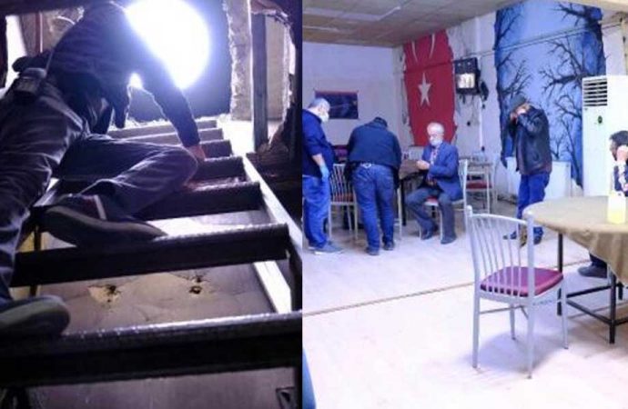 Polisten kaçmak için kıraathaneye tünel yaptılar