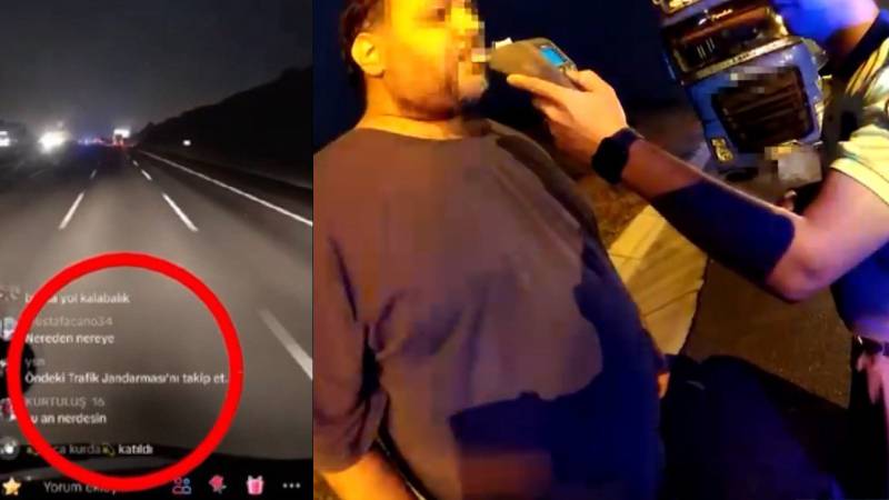 Jandarma, şoförün seyir halindeyken yaptığı Tiktok canlı yayınına bağlandı: Öndeki ekipleri takip et!