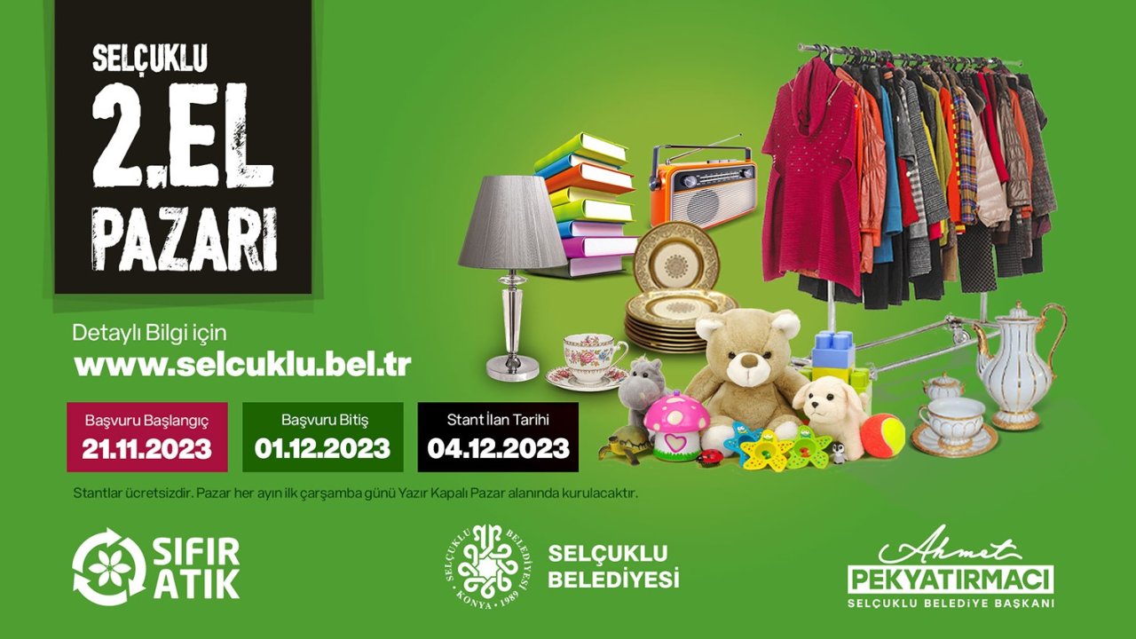 Selçuklu’ya 2. el pazarı geliyor
