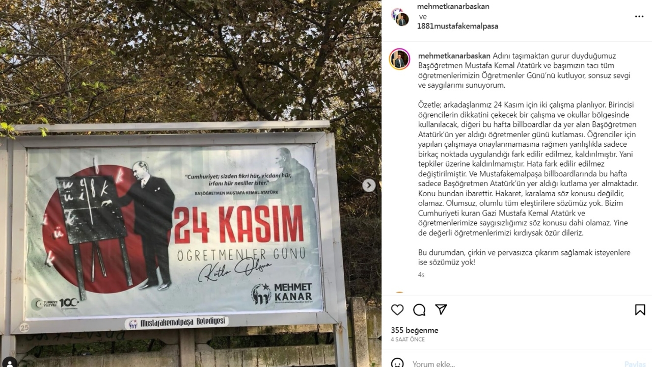 Bursa'da, tartışılan Öğretmenler Günü afişi (2)
