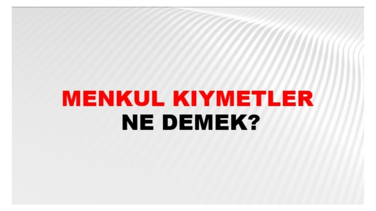 Menkul Kıymet Nedir?