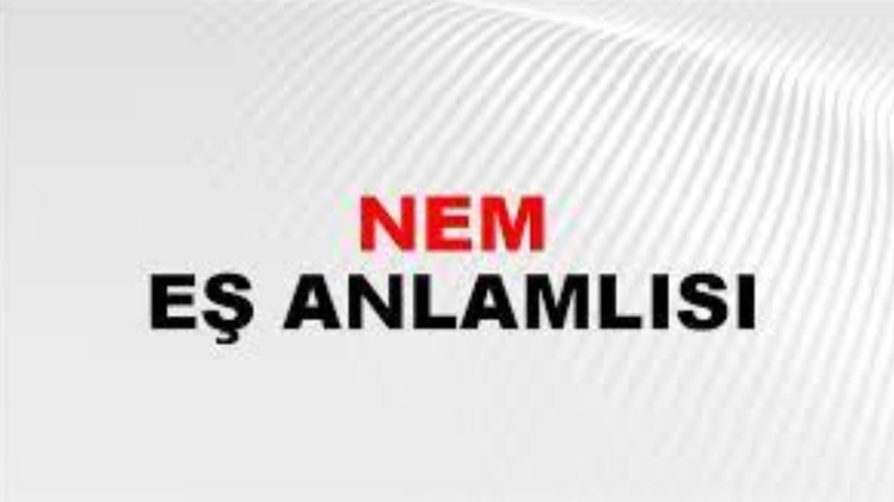 Nem eş anlamlısı