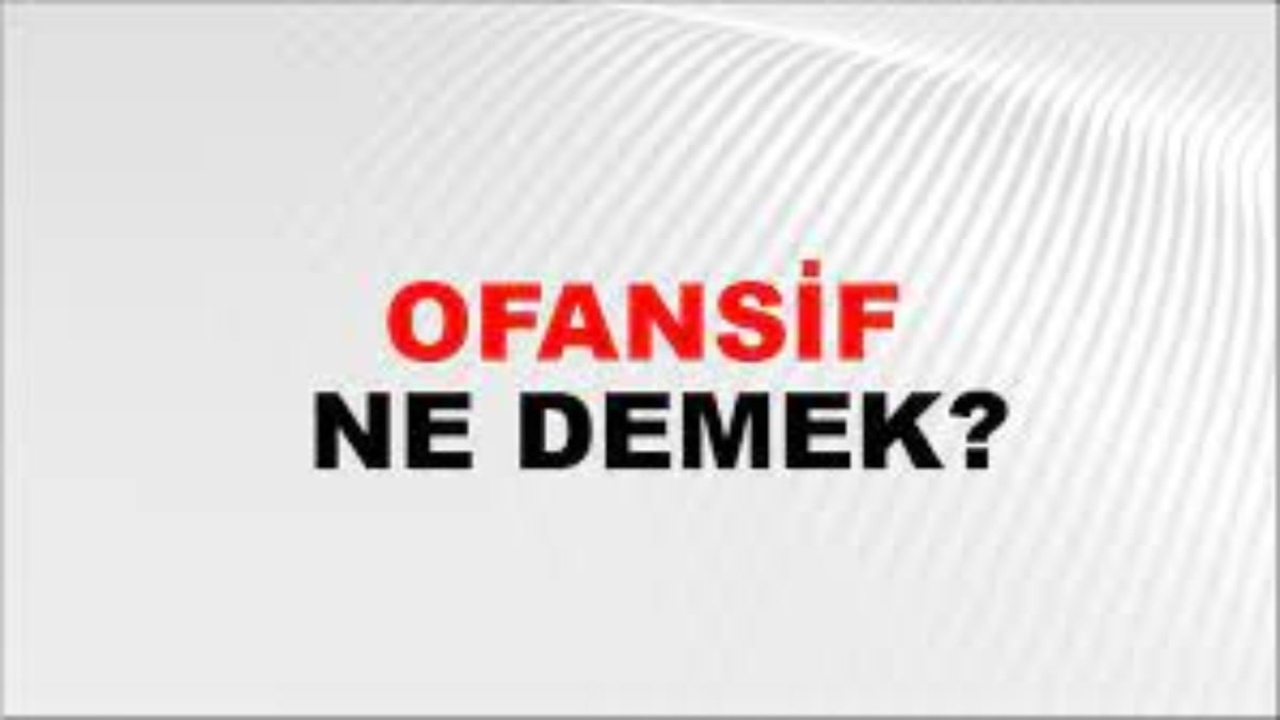 Ofansif ne demek?