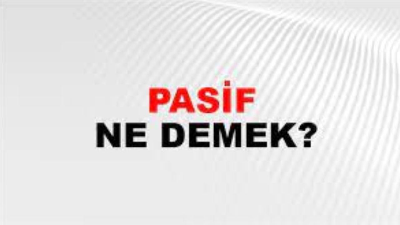 Pasif ne demek?