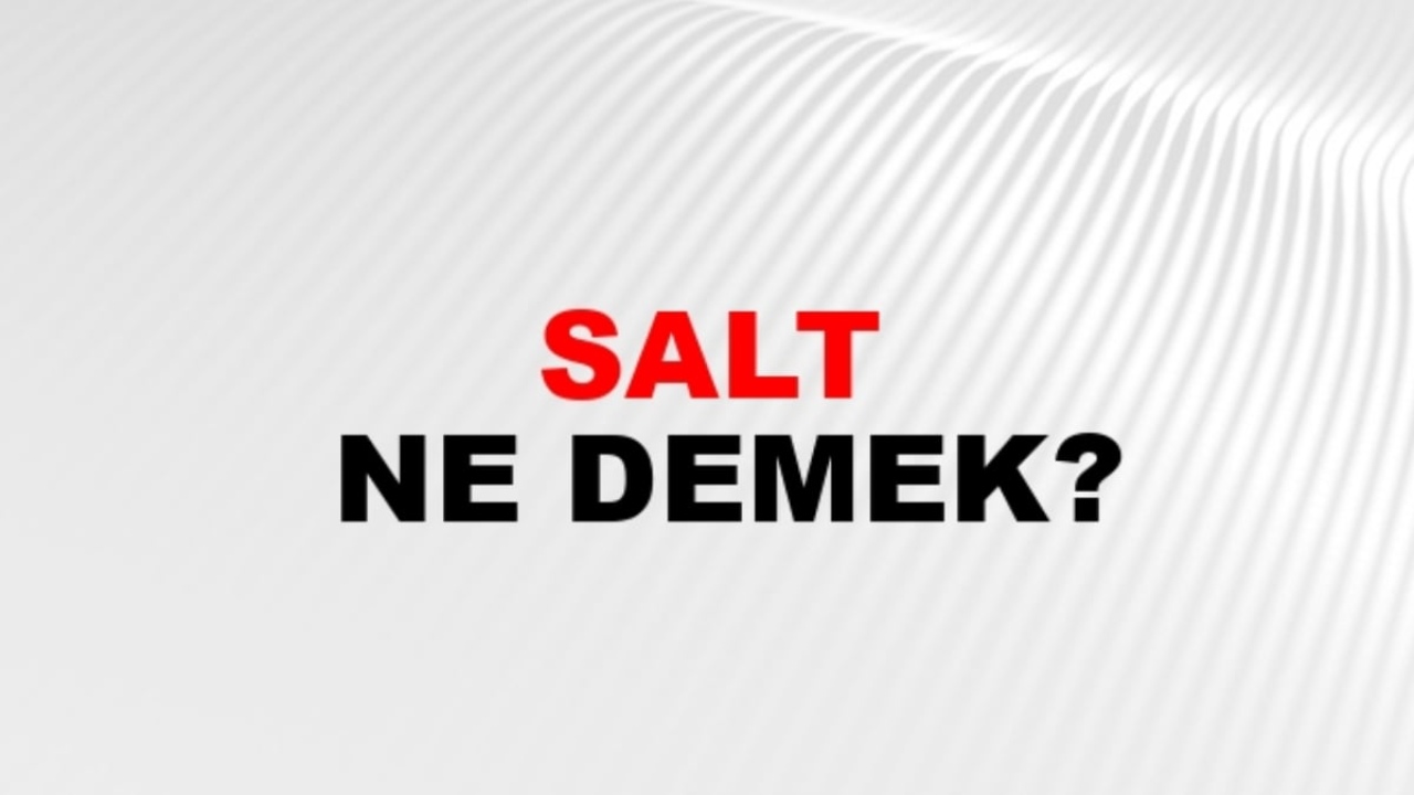 Salt ne demek?