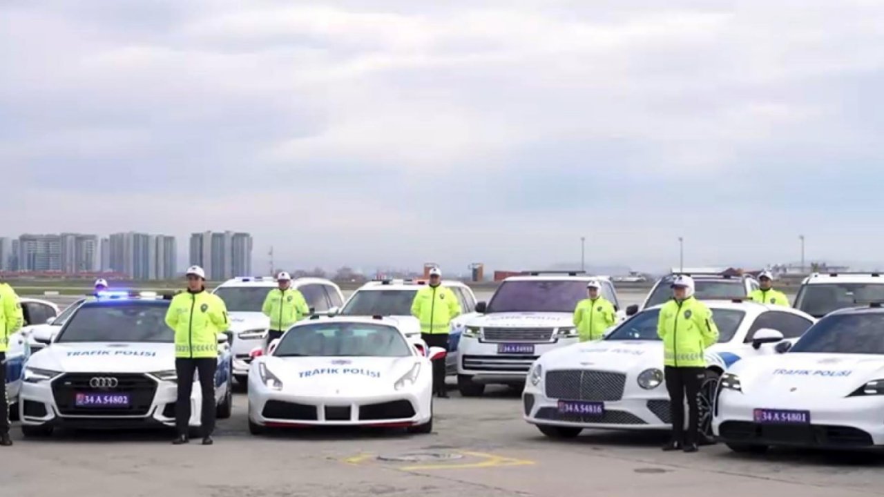 Mercedesler Ferrariler Audiler Porscheler polis otomobili oldu