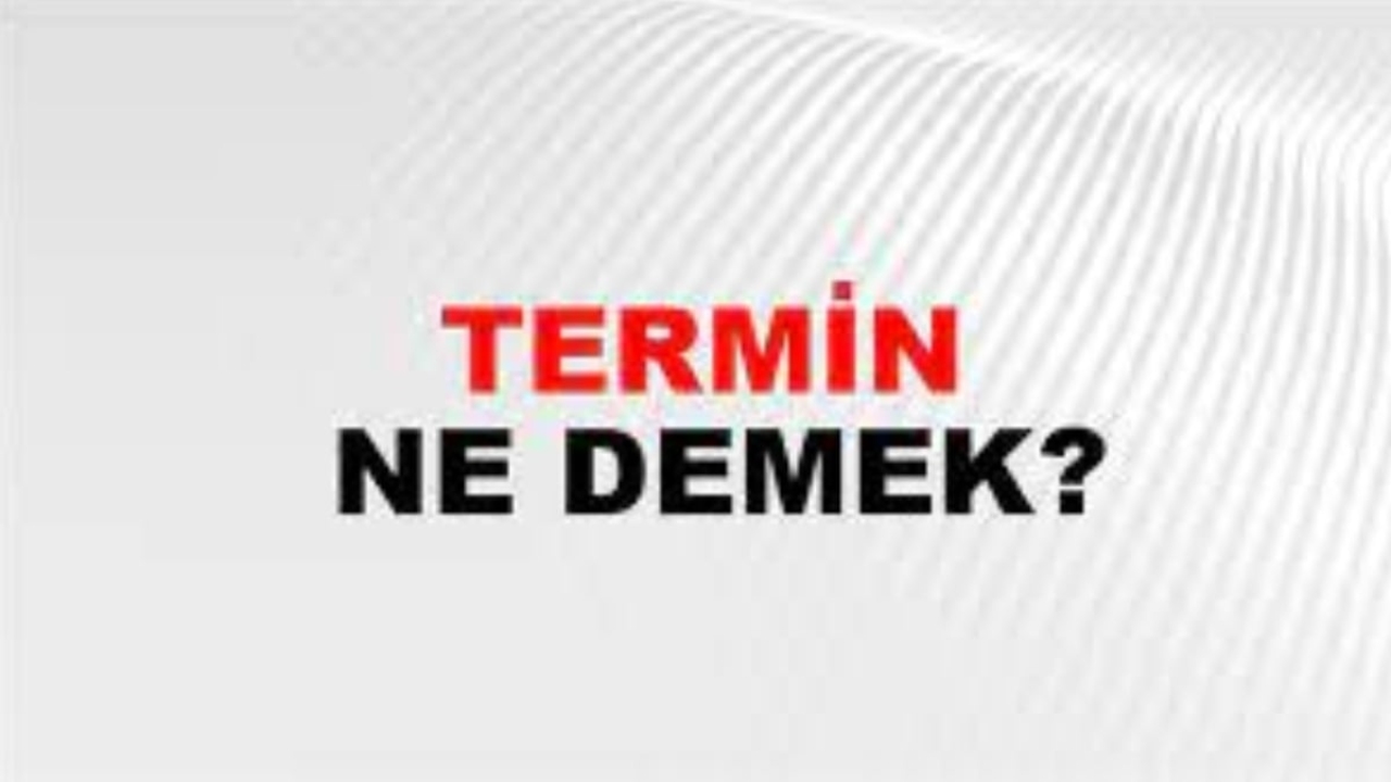 Termin ne demek?