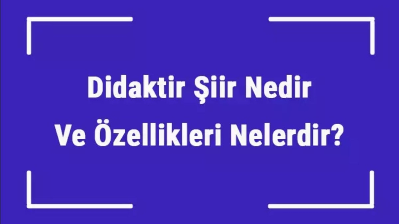 Didaktik Şiir Nedir? - Eğitici Şiirlerin İncelenmesi