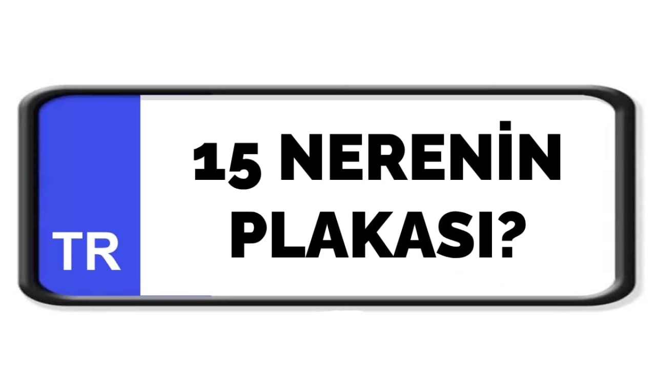 15 nerenin plakası?