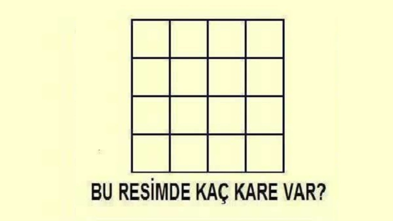 Bu resimde kaç adet kare var yalnız zekiler çözüyor! 16 diyenler şimdiden yanıldı: Kimse tam sayıyı bulamıyor