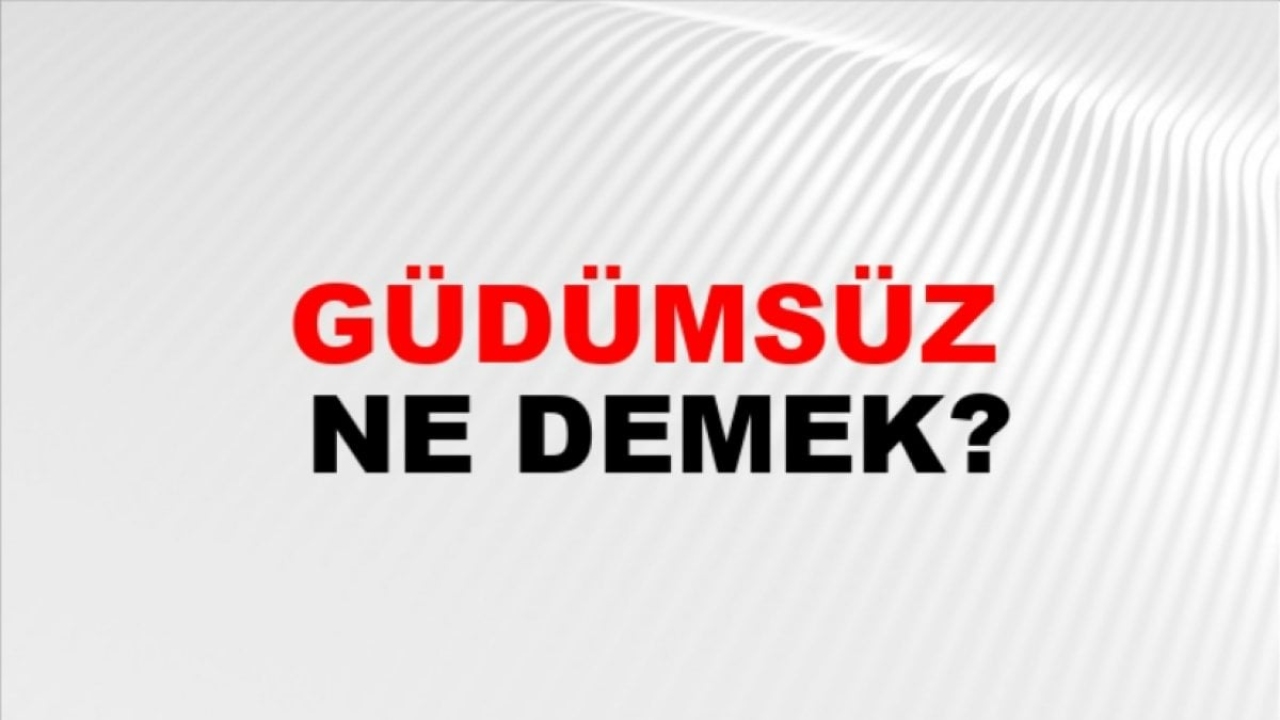 Güdümsüz Ne Demek?