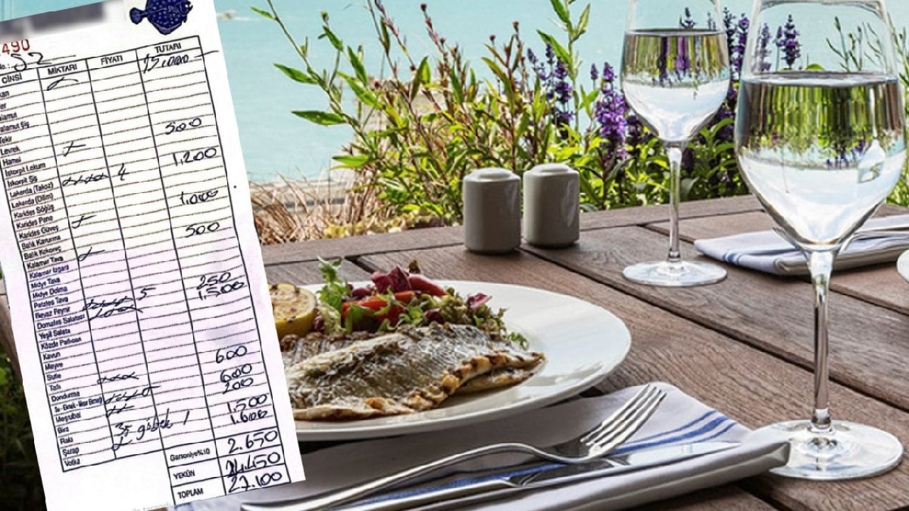 Balık restoranında gelen 27 bin liralık hesap gündem oldu