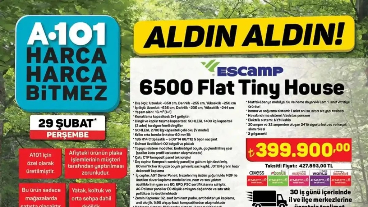 En sonunda bu da oldu! A101 Market ev satıyor: 399 bin 900 TL'den satılıyor