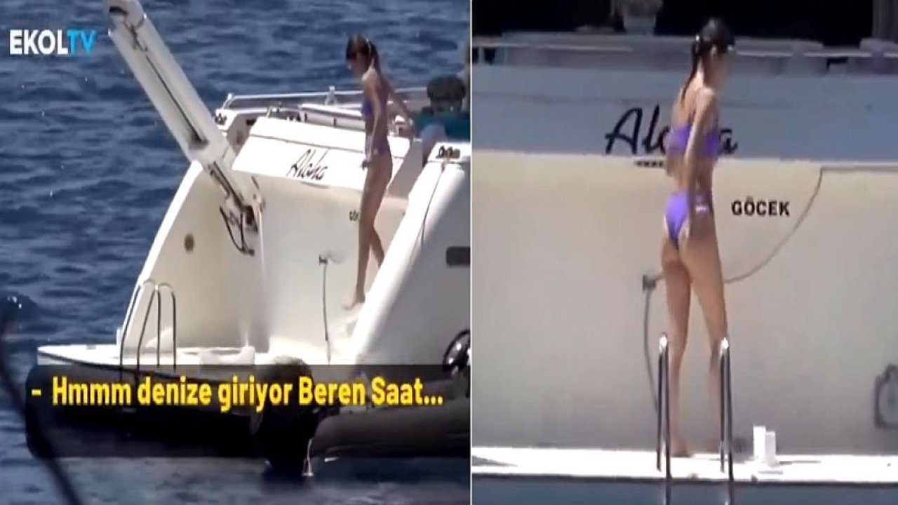 Beren Saat'i tekneye çıkarken gizlice kaydeden magazin muhabiri: 