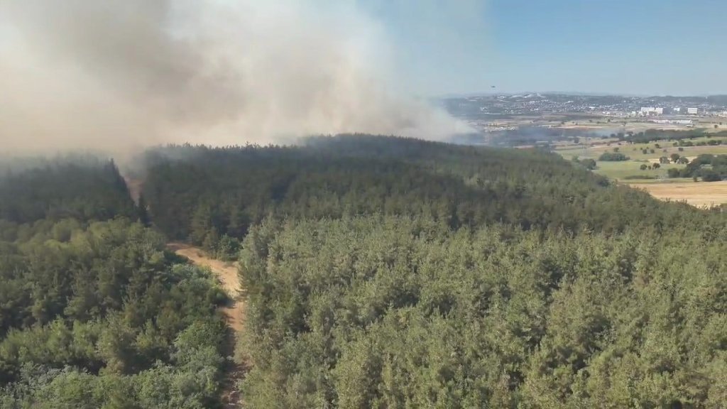 Bursa'daki anız yangını üniversite kampüsüne sıçradı. Öğrenci yurdu boşaltılmış oldu