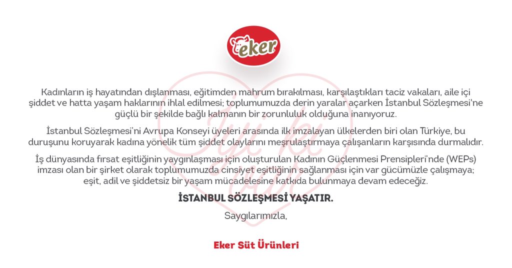 Eker, İstanbul Sözleşmesi için 