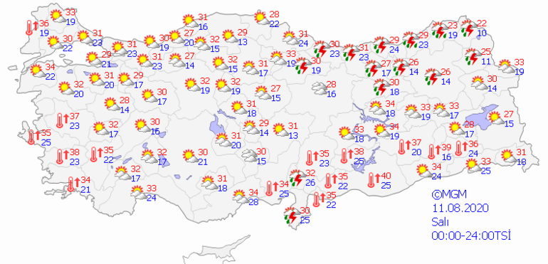 Meteoroloji günlük hava durumu tahminlerini açıkladı: Yağmurlu, güneşli, bulutlu.. İşte 11 Ağustos Hava Durumu